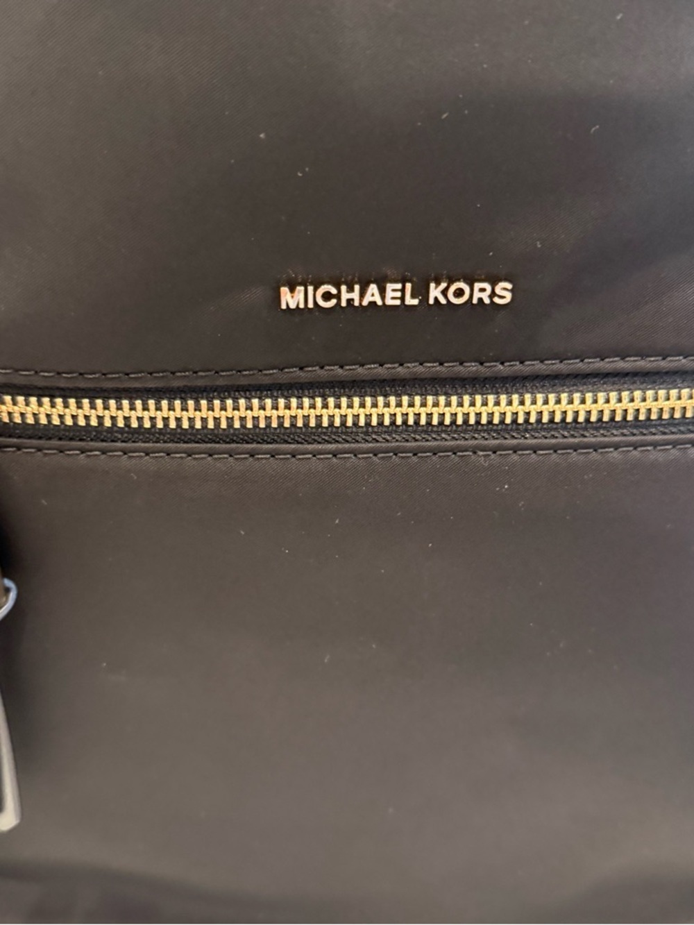 Michael Kors Backpack Polly Slim Zip Black Nylon Gold Hardware NWT 30S9GP5B8C - Picture 3 of 13